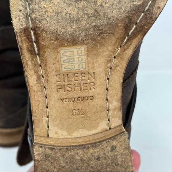 Eileen Fisher Oiled Leather Fold Down Boots - Picture 12 of 14